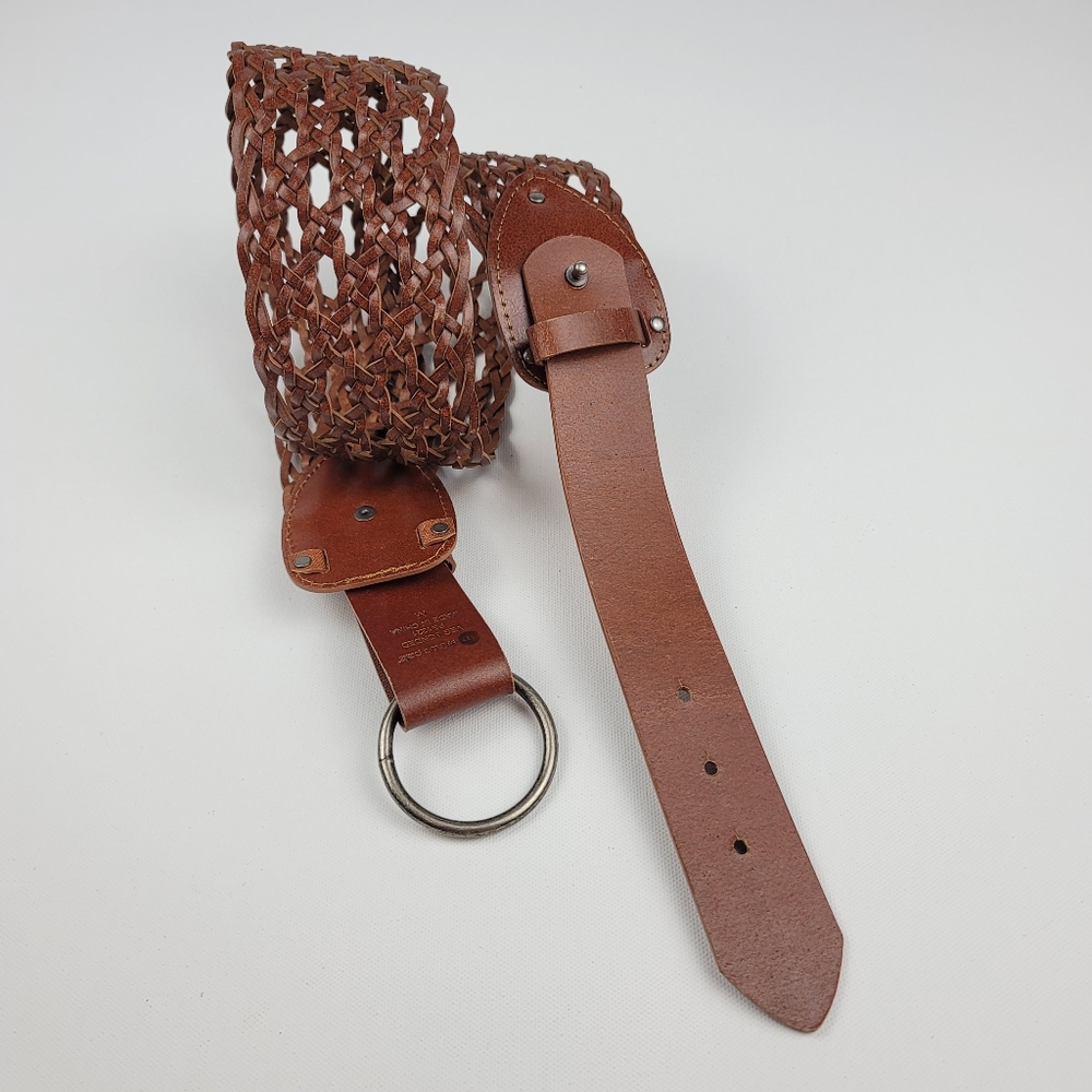 Anthropologie Brown Veg Bonded Belt by Linea Pelle
